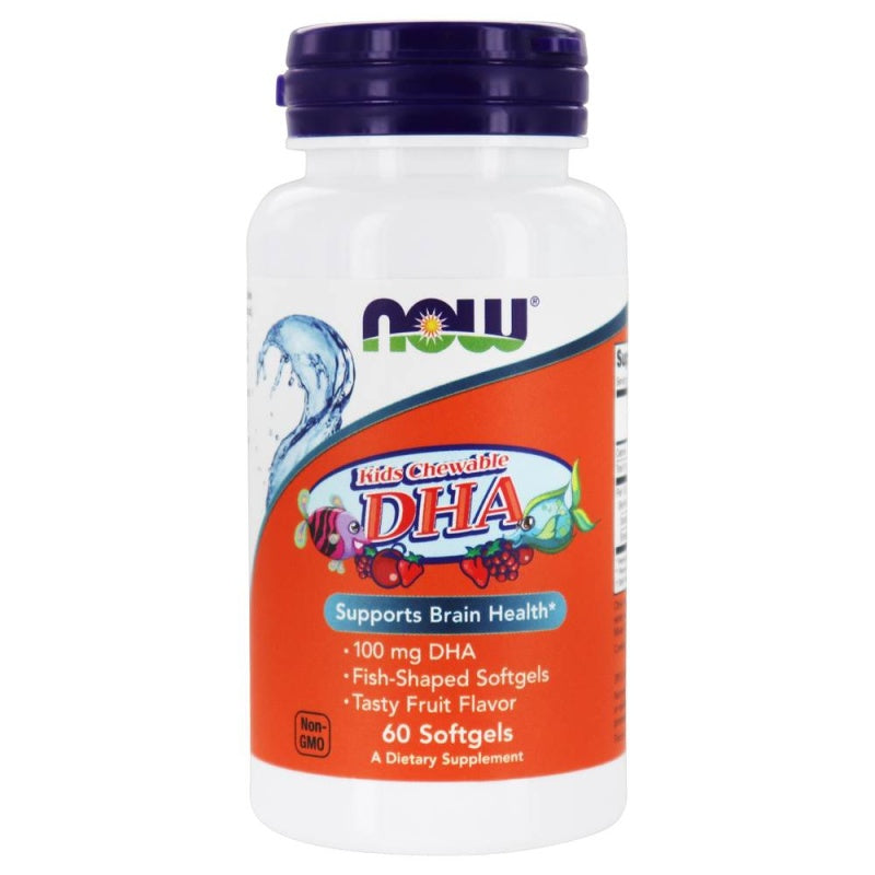 NOW FOODS DHA Kid´s Chewable 100mg - 60softgels