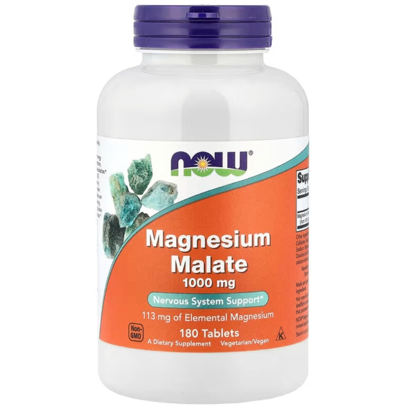 NOW FOODS Magnesium Malat 1000 mg - 180 tabletter