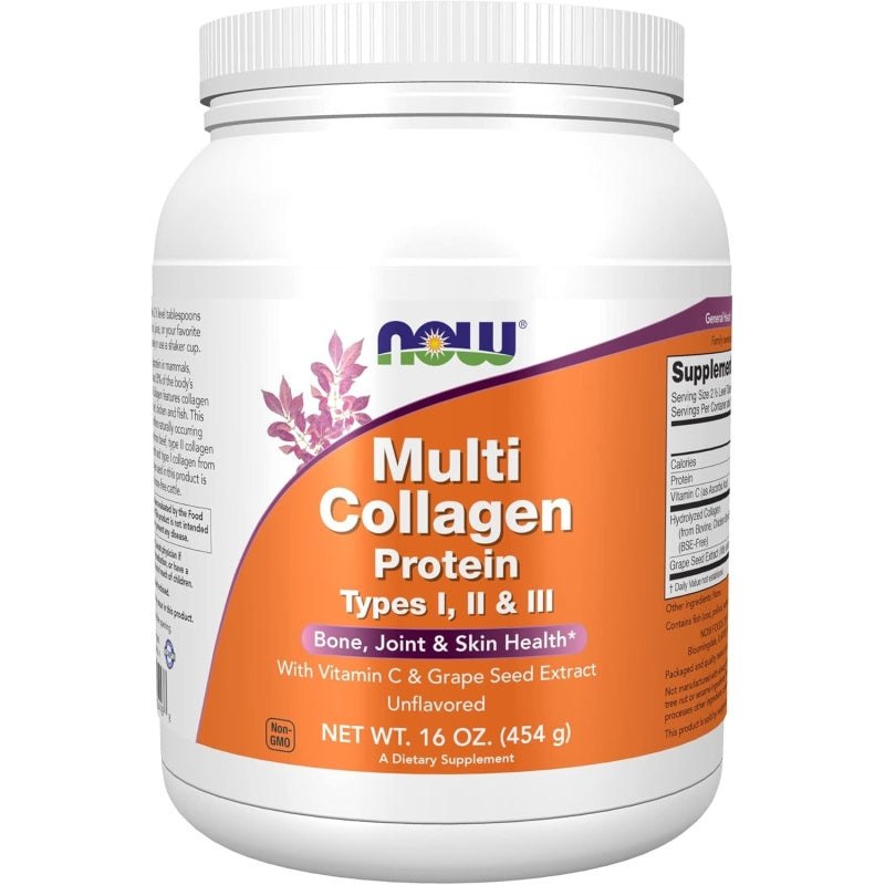 NOW FOODS Multi Collagen Protein Type I, II & III - 454g