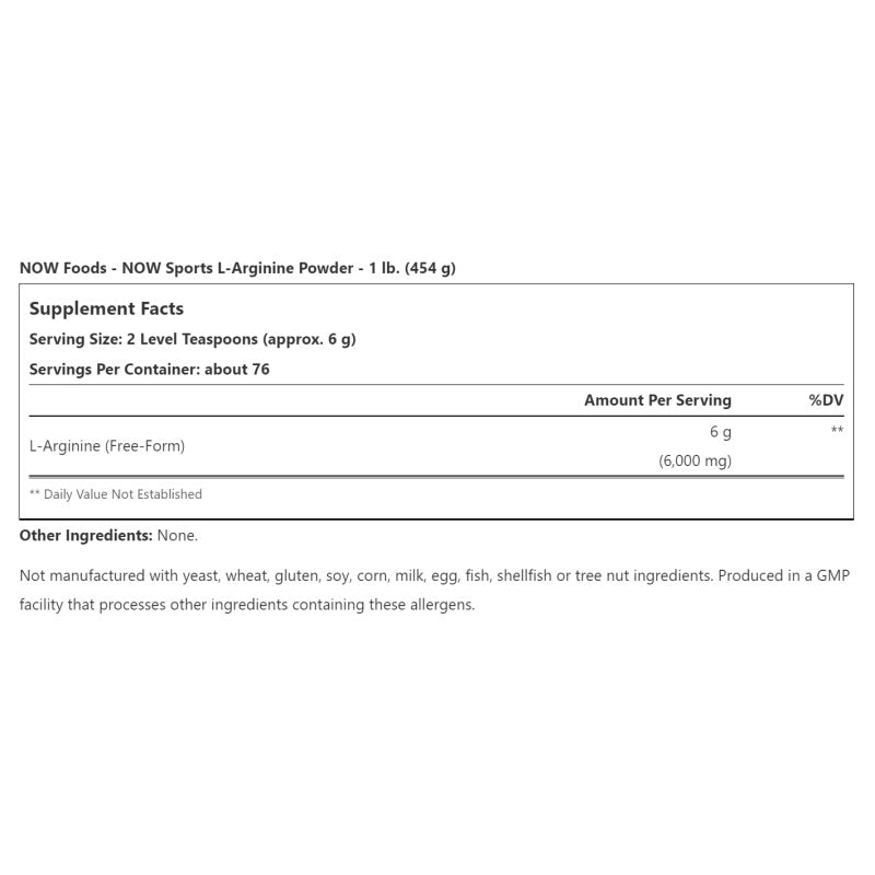 NOW FOODS L-Arginine 1lb (454g)