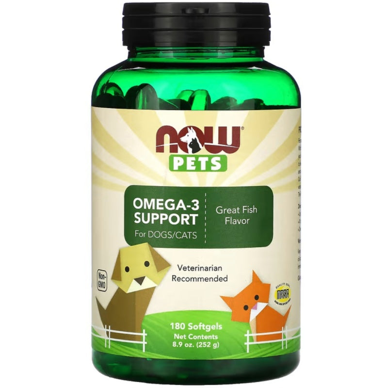 NOW FOODS PETS Omega-3 Support - 180 softgels