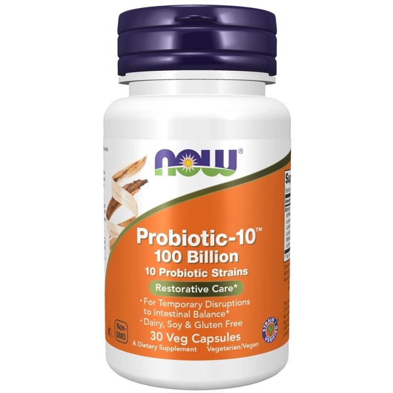 NOW FOODS Probiotic-10, 100 milliarder - 30 vcaps