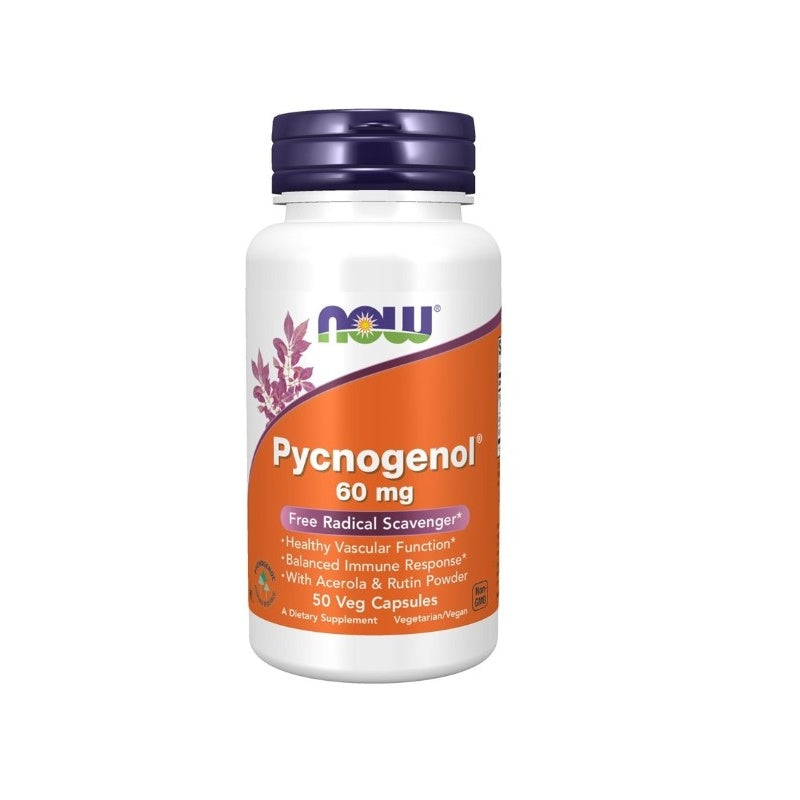 NOW FOODS Pycnogenol with Acerola & Rutin Powder 60mg - 50 vcaps