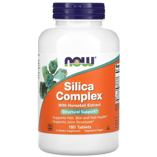 NOW FOODS Silica Complex with hestekstrakt - 180 tabletter