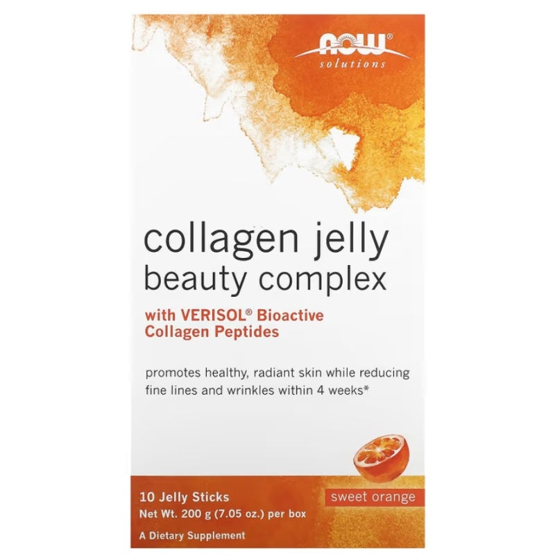 NOW FOODS Collagen Jelly Beauty Complex 10 Jelly Sticks Sweet Orange