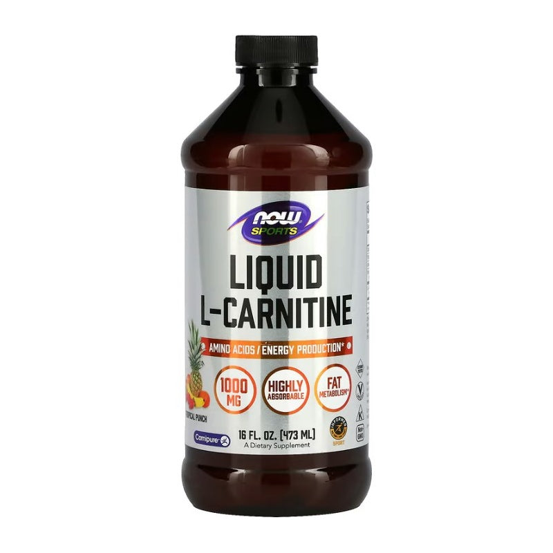 NOW FOODS Liquid L-Carnitine 1000mg 473 ml. Tropical Punch