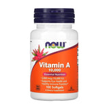 NOW FOODS A-vitamin, 10000 IU x 100 softgels