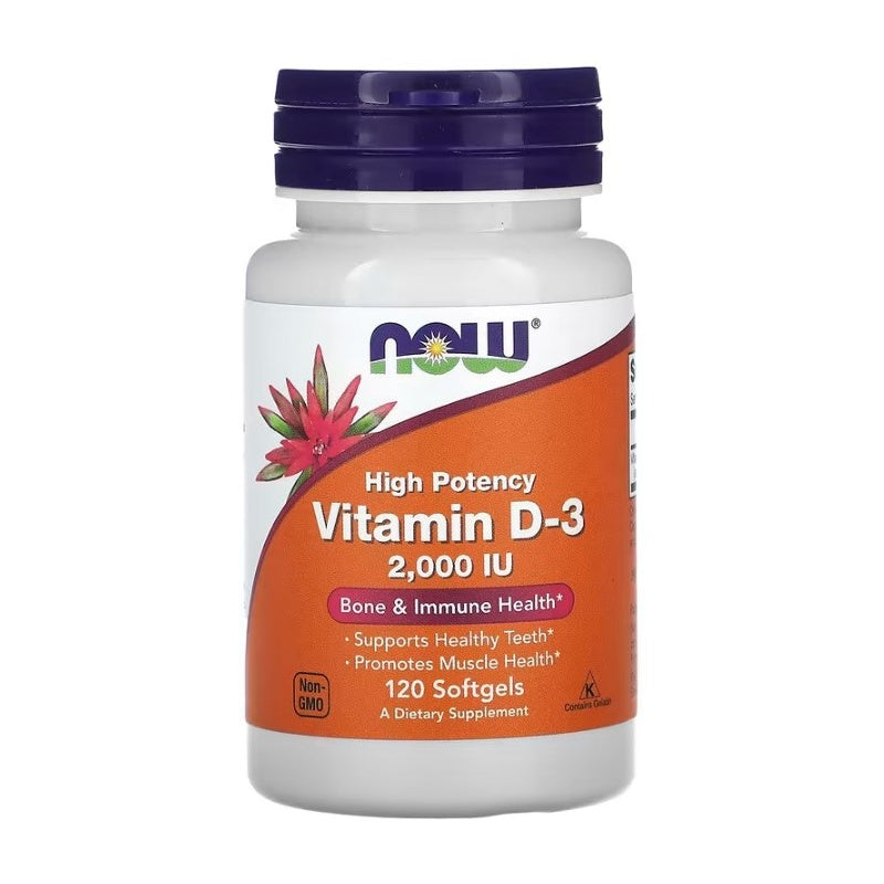 NOW FOODS Vitamin D3 2000iu 120 Softgels