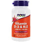 NOW FOODS D3- og K2-vitamin – 120 vcaps