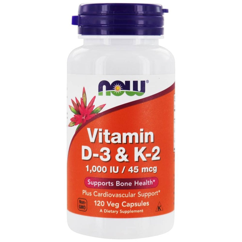 NOW FOODS Vitamin D3 & K2 - 120vcaps