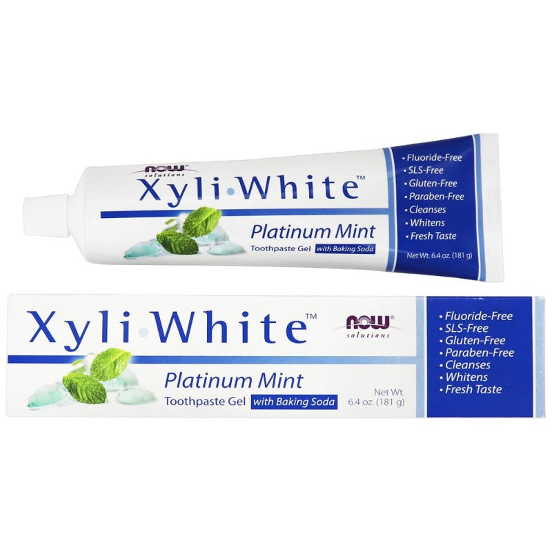 NOW FOODS XyliWhite Platinum Mint Toothpaste Gel + Baking Soda 181g