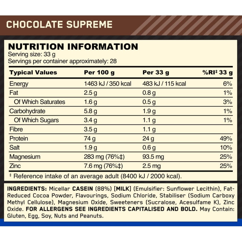 ON 100% Casein Protein 2 lbs (909g)