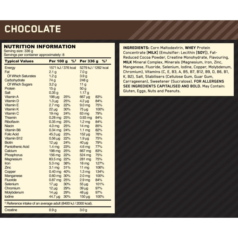 ON Serious Mass 6 lbs (2721g) Cookies and Cream