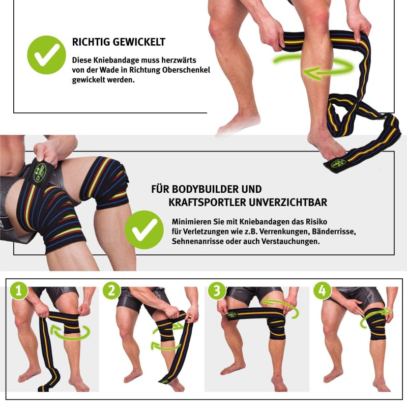 CP SPORTS Powerlifting knee bandages 250cm (T25-3)