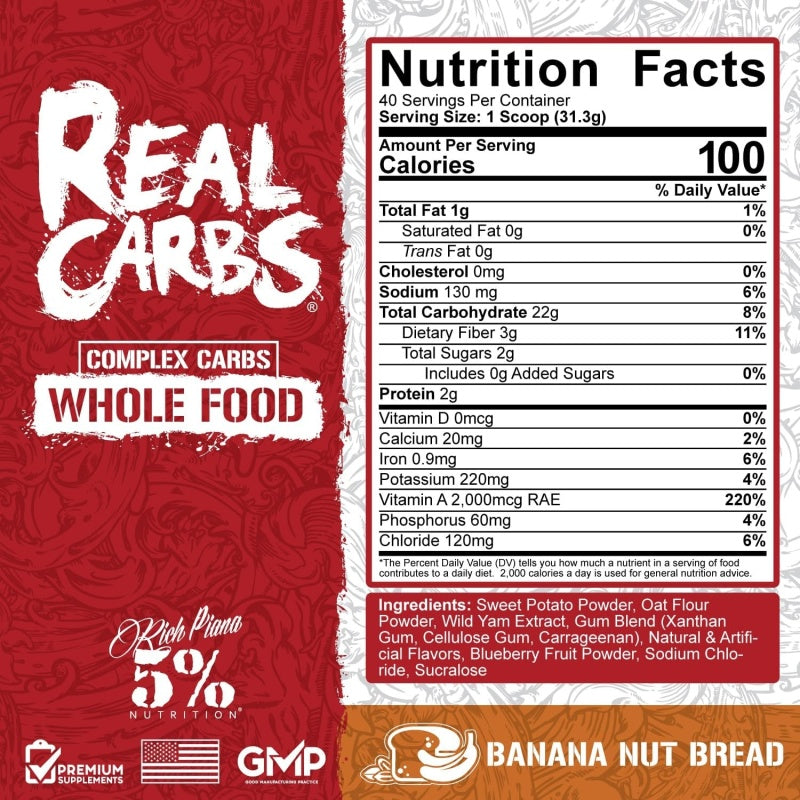 5% NUTRITION Real Carbs 2,7 Lb, 40 Portioner Blueberry Cobbler