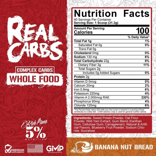 5% NUTRITION Real Carbs 2.7 Lb, 40 Servings Blueberry Cobbler