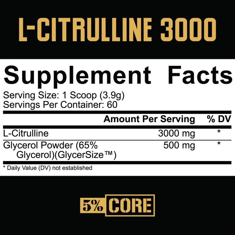 5% CORE L-Citrulline 3000 + Glycerol - 234g