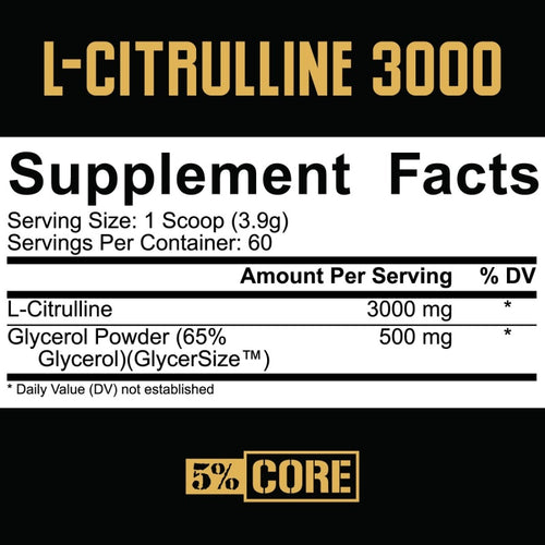 5% CORE L-Citrulline 3000 + Glycerol - 234g