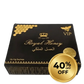 Royal Honey förpackning svart och guld med VIP-logo, 40% rabatt märke på framsidan
