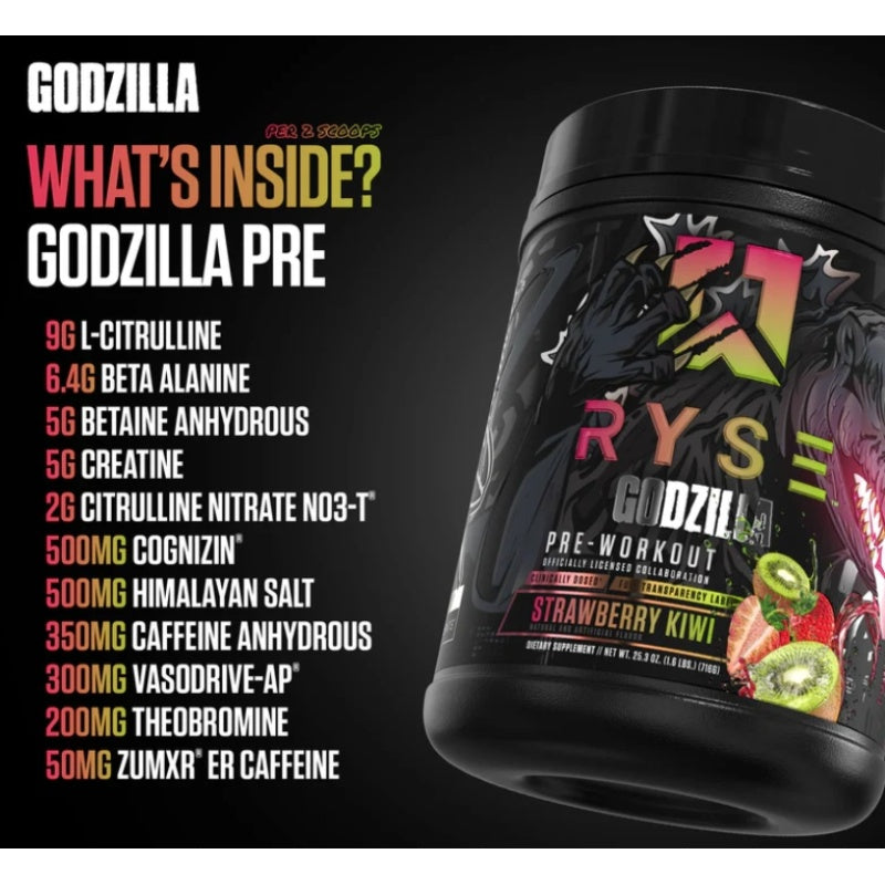 RYSE Godzilla Pre-Workout 40 portioner ~800g Blackberry Lemonade