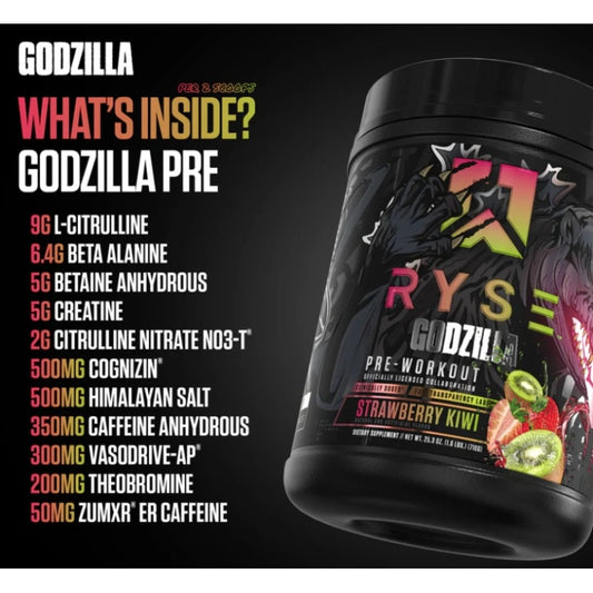 RYSE Godzilla Pre-Workout 40 Servings ~800g Blackberry Lemonade
