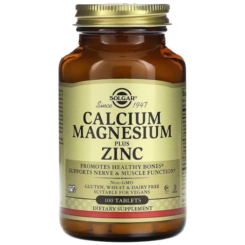 SOLGAR Calcium Magnesium plus Zinc - 100 Tablets