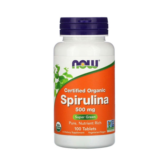 NOW FOODS Spirulina Økologisk 500mg - 100 tabletter