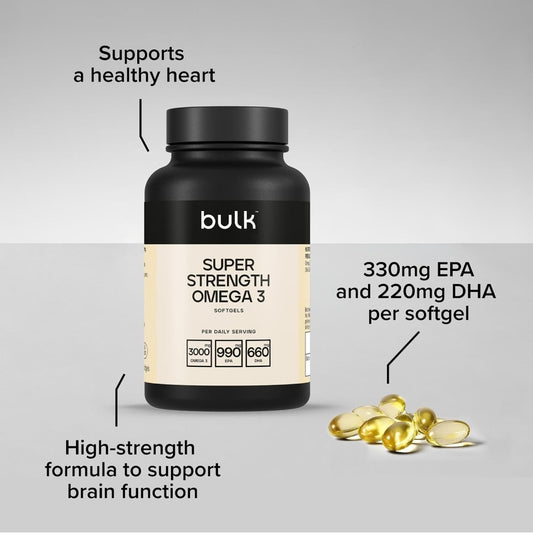 Bulk Super Strength Omega 3 (330 mg EPA) - 90 Softgels