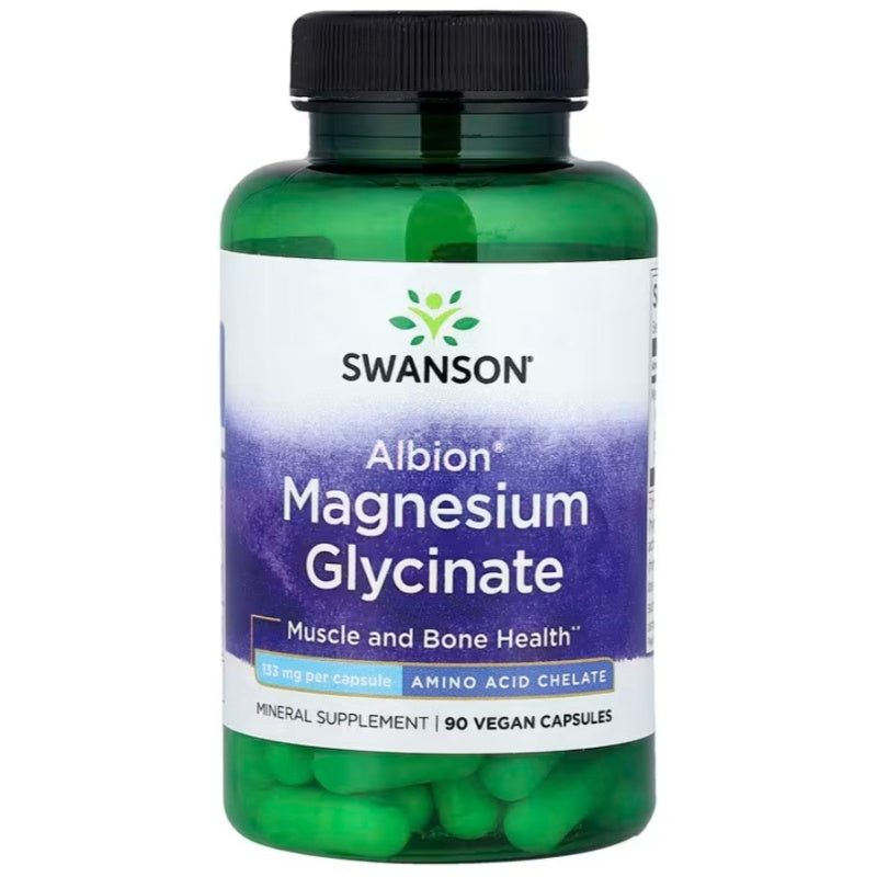 SWANSON Albion Magnesium Glycinate 133 mg, 90 Veganske Kapsler