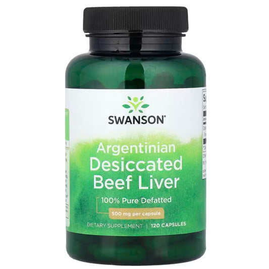 SWANSON Argentinian Desiccated Beef Liver 500mg, 120 Capsules