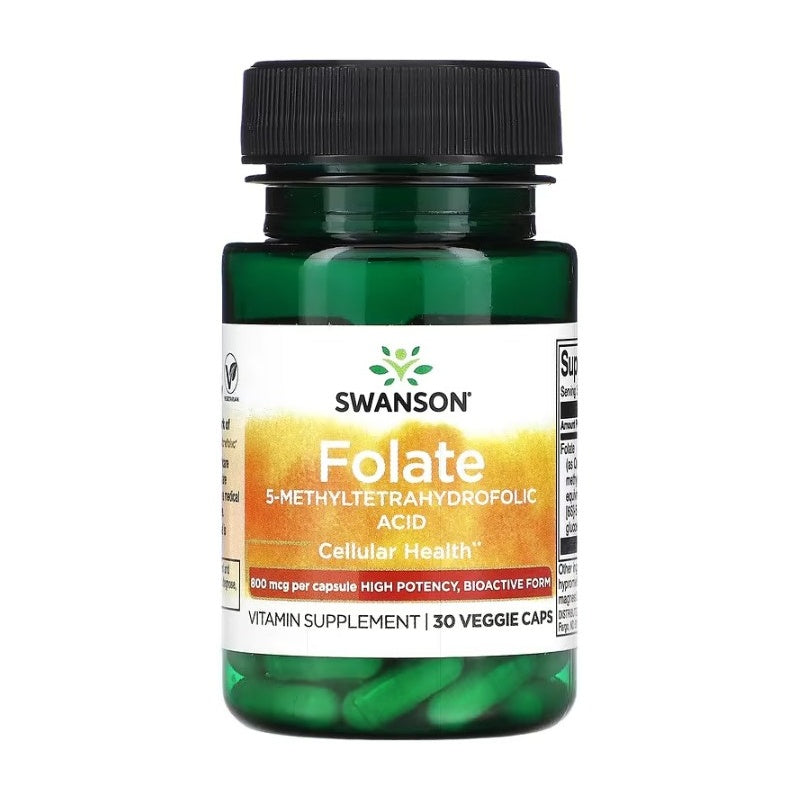 SWANSON Folat (5-methyltetrahydrofolsyre) 800mcg - 30 vcaps