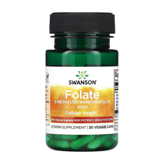 SWANSON Folat (5-metyltetrahydrofolat) 800mcg - 30 vegkapslar