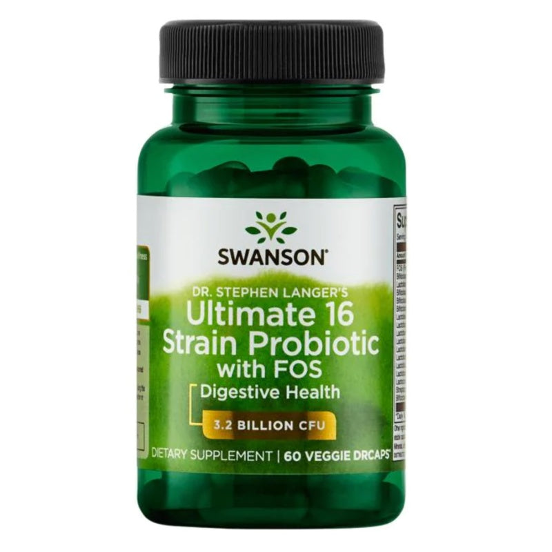 SWANSON Ultimate 16 Strain Probiotic med FOS 3,2 mia. CFU - 60 kapsler