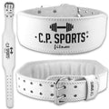 CP SPORTS Leather Belt WHITE (Black) T6