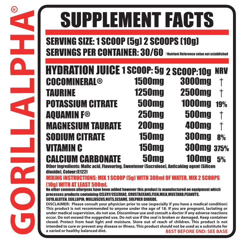 GorillaAlpha Hydration Juice 300 g
